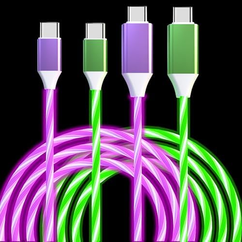 Revolutionize Your Power Connection: 6.6 FT LED USB C to USB C Cable – 60 W/3 A Fast Charger for i Phone 15, Mac Book Air, i Pad Pro, Pixel & Samsung Galaxy S23/S24 – Durable, Stylish, and User-Friendly Charging Solution for Tech-Savvy Professionals and On-the-Go Users