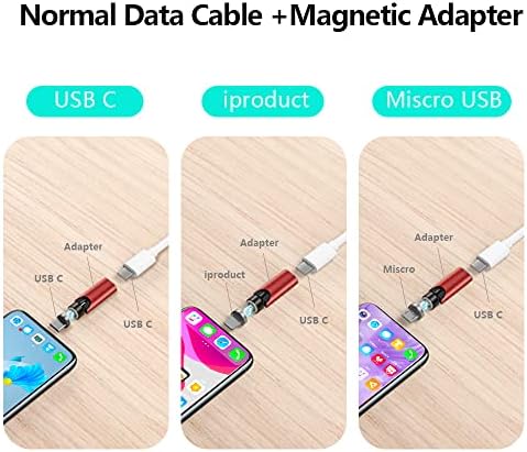Revolutionize Your Charging with 540° Rotate Magnetic Charging Cables – 6.6 ft, 3-Pack, Universal Compatibility for USB Type C & Micro USB Devices, Fast Charging & 480 Mbps Data Transfer for Effortless Connectivity