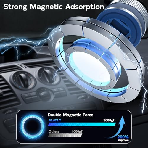 Magnetic Suction Cup Phone Mount for Magsafe, Foldable and 360° Retractable Hands-Free Vacuum Car Phone Holder for Car/Gym/Mirror/Smooth Surface, Compatible with iPhone Android, White – Enhanced Compatibility and Speed