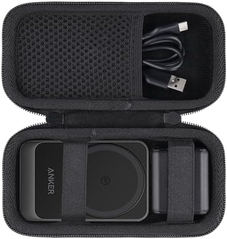 co2 CREA Premium Hard Case for Anker Mag Go 3-in-1 Wireless Charger – Qi2 Certified, 15 W Mag Safe-Compatible Protection, Sleek Black Design for Enhanced Portability and Performance