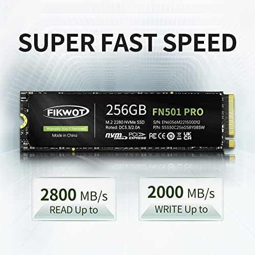Revolutionize Your Computing with FN501 Pro 256 GB NVMe SSD – High-Speed M.2 2280 PCIe Gen3 Internal Drive with Graphene Cooling, Achieving Up to 3,500 MB/s for Unmatched Performance in Gaming and Multitasking, Compatible with Laptops & Desktops