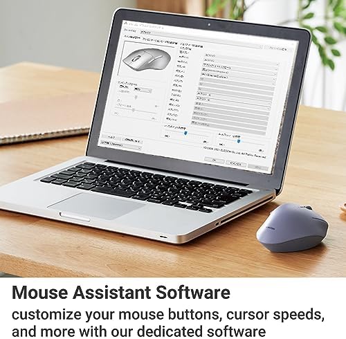 Elevate Your Productivity with the ELECOM Wireless Ergonomic Mouse – Silent Click, 2000 DPI Precision, 20-Month Battery Life, and Stylish White Design for PCs, Macs, and Laptops – Perfect for Home or Office Use