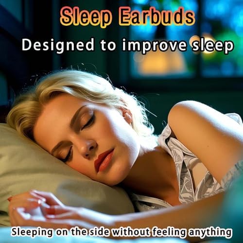 Revolutionary Wireless Sleep Earbuds for Side Sleepers – Ergonomic Mini Earplugs with Digital Display for Ultimate Comfort and Effective Noise Cancellation – Immerse Yourself in Crystal-Clear Sound with a Gentle, Skin-Friendly Design for Uninterrupted Restful Sleep