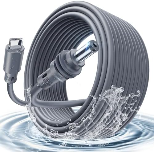 Starlink Mini Power Cable – 16.4 FT Waterproof USB C to DC Connector for Outdoor Adventures – High-Performance 18 AWG Design, Compatible with 100 W & 20 V PD Sources – Ultimate Reliability for Travel & Work