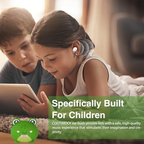 Panda-Themed Kids Bluetooth 5.3 Wireless Earbuds – Lightweight, IPX6 Waterproof, and 85 d B Volume Limiting for Safe Listening – Built-in Mic for Hands-Free Calls, Perfect for School, Travel, and Play – Durable Noise Cancelling Design for Young Audio Enthusiasts