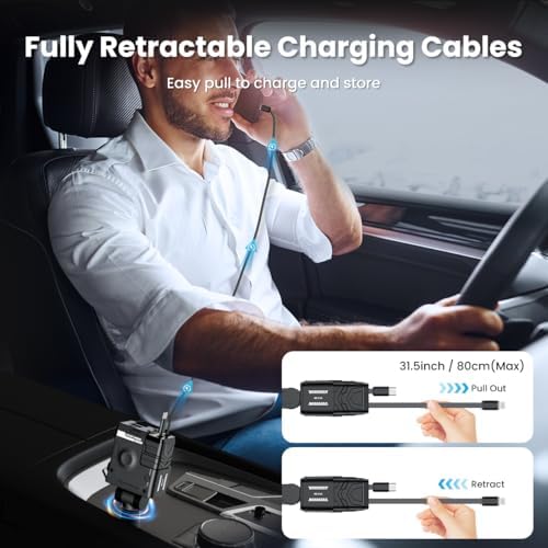 Ultimate 4-in-1 Retractable Car Charger – 65 W Fast Charging Solution for i Phone 16/15/14/13/12/11, Galaxy & Pixel – Compact, Safe & Versatile Mobile Power Adapter for Road Trips and Daily Use