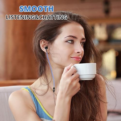 KINDEN Anti-Radiation Air Tube Headphones – Radiation-Free Wired Earbuds with Binaural Acoustic Stereo Sound & Integrated Microphone for Enhanced Safety and Comfort – Durable Aluminum Housing in Sleek Black Finish