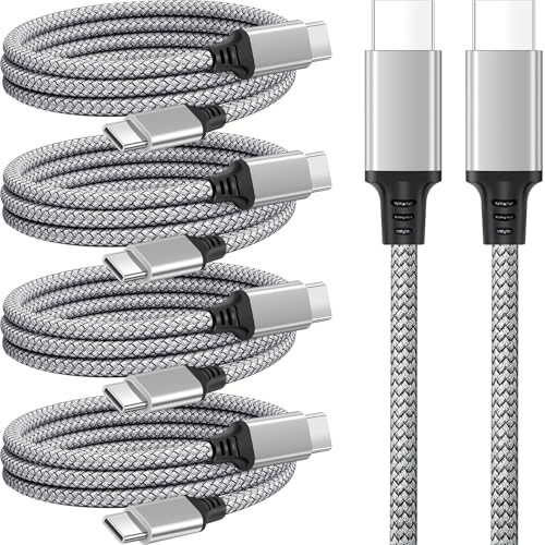 Premium 5-Pack USB C to C Fast Charging Cables – 60 W Nylon Braided Charger for i Phone 16 Series, Mac Book Pro, i Pad Pro/Air, Samsung S24/S23 – 5 ft Length for Ultimate Flexibility and Durability – Reliable Data Transfer with USB 3.1 Compatibility