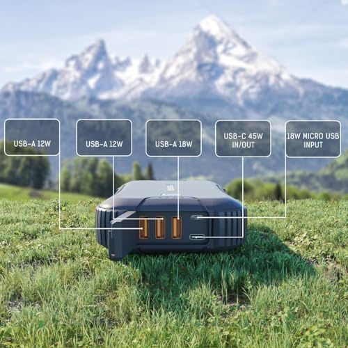 Unleash Power Anywhere: 30000 m Ah Rugged Waterproof Power Bank with 45 W USB-C Charger – Ultimate Heavy-Duty Solution for Outdoor Adventures, Camping Trips, and Daily Commutes – Compatible with i Phone 16/15/14, Samsung S25/S24/S23, Android Devices, Steam Deck, Mac Book & Chromebook – Fast Charging for All Your Devices