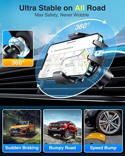 VANMASS Ace Car Phone Holder Mount – Upgraded Military Steel Hook & Super Suction Cup for Ultimate Hands-Free Navigation – Compatible with i Phone 14, 13, 12 Pro Max & Samsung – Versatile Dashboard, Windshield & Air Vent Stand for Enhanced Driving Safety