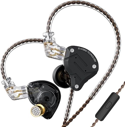 KZ ZS10 Pro Premium Wired Earbuds – Superior In-Ear Monitors with 5 Drivers (4 BA + 1 DD) for Audiophile Sound, Durable Stainless Steel Faceplate, Customizable 2-Pin Detachable Cable, Enhanced Compatibility for All Devices – Stylish Blue Finish for Ultimate Comfort and Longevity