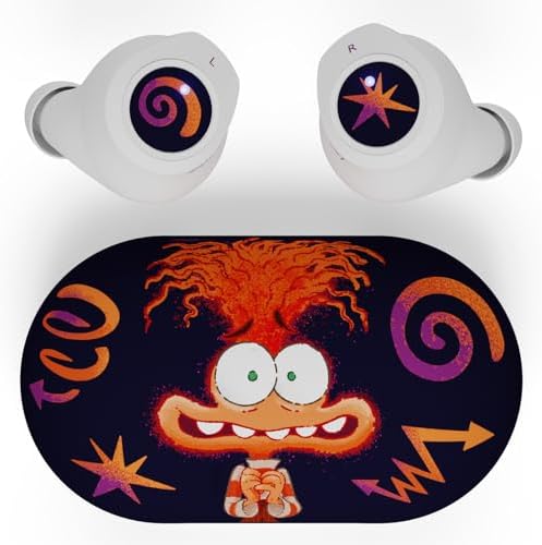 Disney/Pixar Inside Out 2 Joy-Inspired Bluetooth Earbuds – Premium Audio Quality with Integrated Mic for Easy Hands-Free Calling – 30-Hour Playtime with Stylish Charging Case – Perfect Gift for Inside Out Fans of All Ages – Lightweight, Durable Design for Kids and Adults