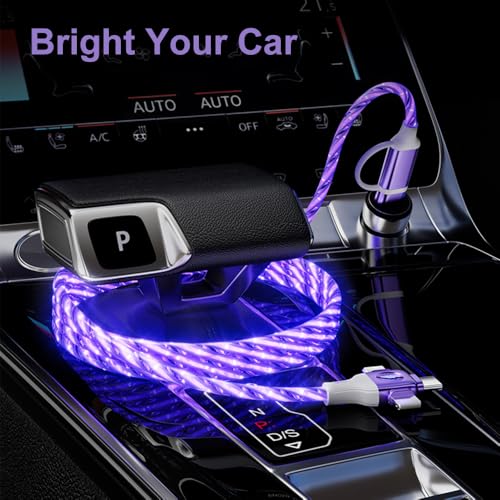 AYI 6-in-1 Universal Multi-Port Charger: Fast PD Charging Cable with USB A/Type C, Lighted Current Indicator, and Enhanced Device Compatibility for Smartphones, Laptops, and Tablets – Compact, Durable, and Travel-Friendly Solution