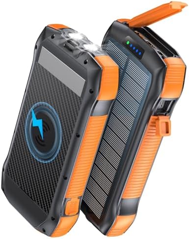 High-Capacity Solar Power Bank with Dual Flashlights – 40,000 m Ah Portable Charger for Rapid Charging on the Go, Featuring QC3.0 and 20 W PD – Ideal for i Phone, Samsung, and USB-C Devices – Perfect for Camping, Outdoor Adventures, and Everyday Use