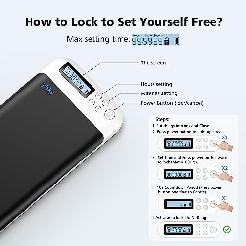 Cell Phone Lock Box with Timer,Portable Timed Phone Lock Box for iPhone and Android Phones, Self-Control Timer Phone Locker to Help Kids,Students Focus Back – Enhanced Compatibility and Speed