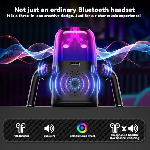 Transform Your Audio Experience with 3-in-1 Wireless Bluetooth Earbuds – Built-in Speaker & Microphone, Exceptional Sound Quality, Mini RGB Charging Case with LED Display, Type-C Fast Charging, 48 Hours Playback for Music, Calls, and On-the-Go Convenience