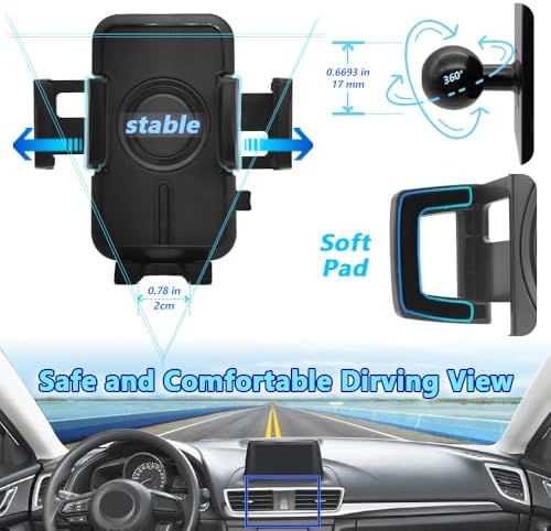 WAAPAK Enhanced Car Phone Holder Mount for 2014-2024 Mazda 3 – Ultimate Smartphone Cradle for Thick Cases, Effortless Installation, and Seamless Integration with Interior Design – Perfect for Navigation and Hands-Free Use