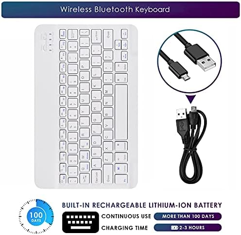 Ultra-Slim DETUOSI 10-Inch Wireless Keyboard – Lightweight Portable Multi-Device Typing Solution for i OS, Android, and Windows – Perfect for Travelers and Professionals – Effortless Connectivity with Enhanced Typing Comfort – Black