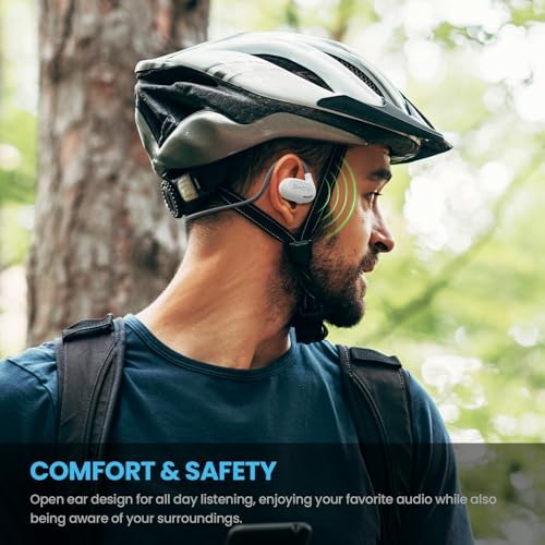 BASN Air S1 Wireless Open Ear Headphones – Advanced Bluetooth 5.3 Technology for Seamless Audio Connectivity – Dynamic 16.2 mm Speakers Delivering Premium Sound Quality – IPX5 Sweat and Water Resistant for Ultimate Durability – Lightweight Ergonomic Design with Enhanced ENC Technology for Crystal Clear Communication – Ideal for Fitness, Running, Cycling, and Outdoor Activities