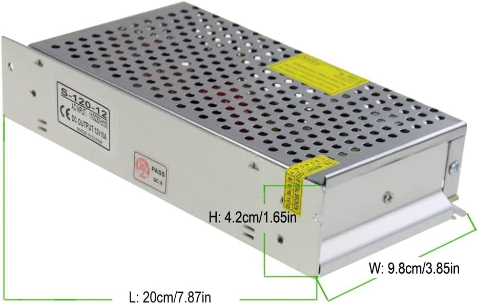 ALITOVE 120 W 12 V 10 A Power Supply Adapter – High-Efficiency AC to DC Converter for Optimal LED Strip Lighting and CCTV Systems – Reliable Switching Transformer with Overload Protection for Enhanced Device Performance and Versatile Compatibility