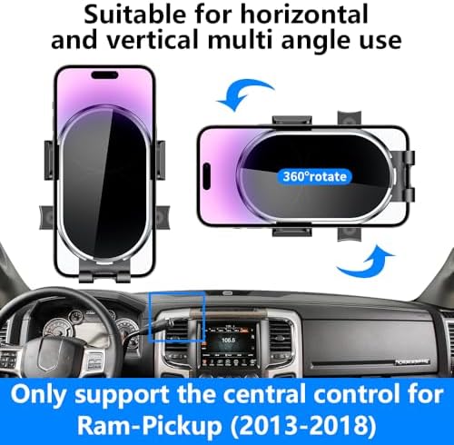 Premium Dashboard Phone Holder for 2009-2012 Ram 1500 & 2010-2012 Ram 2500/3500 – Enhanced Mobile Device Stability and Interior Style for Safe Navigation and Hands-Free Calling – Ultimate Vehicle Accessory for Modern Drivers
