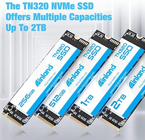 Transform Your PC Experience with the INLAND TN320 512 GB NVMe M.2 PCIe Gen3 x4 SSD – Unleash Up to 2000 MB/s Speeds, Perfect for Gaming and Content Creation, Advanced 3 D NAND Technology for Superior Durability and Enhanced Compatibility with Laptops and Desktops