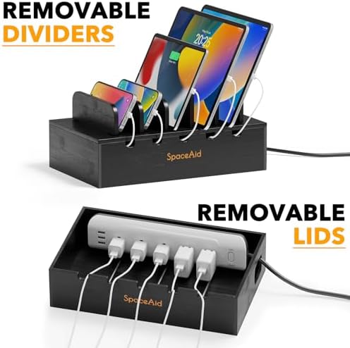 Eco-Friendly Bamboo Multi-Device Charging Station – Sleek Desk Organizer for Phones, Tablets & Laptops with Fast Charging Ports – Minimalist Docking Solution for a Clutter-Free Workspace – Sustainable Tech Accessory for Modern Living Spaces