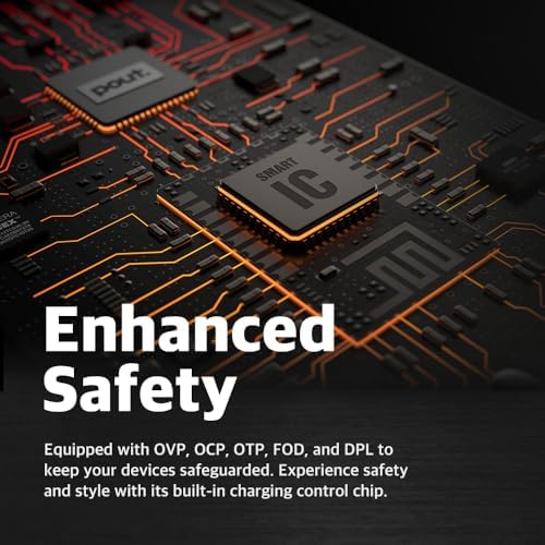 POUT H3 Midnight Blue Portable Qi Wireless Charging Mouse Pad – Effortless Device Charging Meets Sleek Workspace Efficiency for Laptops, i Phones, Air Pods & Samsung Galaxy – Lightweight, Non-Slip Design Enhances Productivity & Style