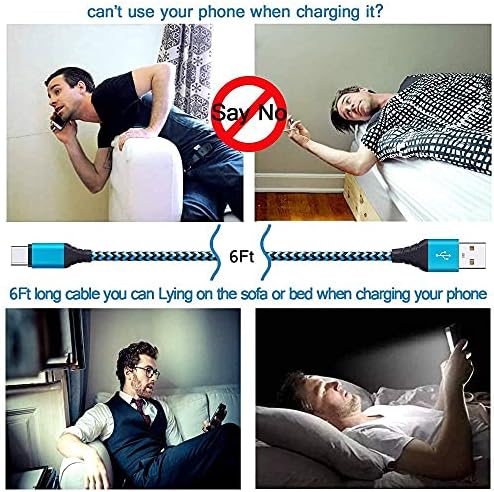 Ultimate Fast Charging USB Wall Charger Block with Dual Ports & 3 Pack 6 ft Type C Cables – Ideal for Samsung Galaxy S24/S23/S22/S21, i Phone 16/15, Google Pixel 9/8 Pro – Enhanced Compatibility & Speed for All Your Devices