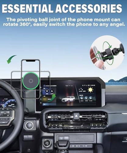 Revolutionary Wireless Car Phone Holder for 2024-2025 Toyota Land Cruiser LC250 – 15 W Fast Charging & Secure Screen-Mounted Design for 8/12.3 Inch Displays – Elevate Your Driving Experience with Hands-Free Functionality and Universal Smartphone Compatibility