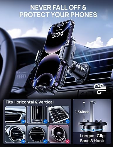 Versatile 3-in-1 Car Phone Holder: Ultra-Stable Suction Mount for Windshield, Dashboard, and Desk – Hands-Free Smartphone Stand Compatible with i Phone & Samsung – Optimal Viewing & Safe Navigation Accessory for Drivers