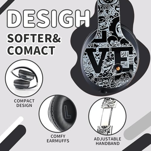 Ultimate Comfort Wireless Bluetooth Headphones for Kids – Ergonomic Over-Ear Design with Soft Protein Cushions for Unmatched Listening Pleasure – Perfect for Gaming, Music, and Active Lifestyles – Sleek Black and White Aesthetic for Ages 3 to 21 – Lightweight and Durable for Long-Term Use – Ideal Wireless Sports Headset with Extended Battery Life for Endless Enjoyment
