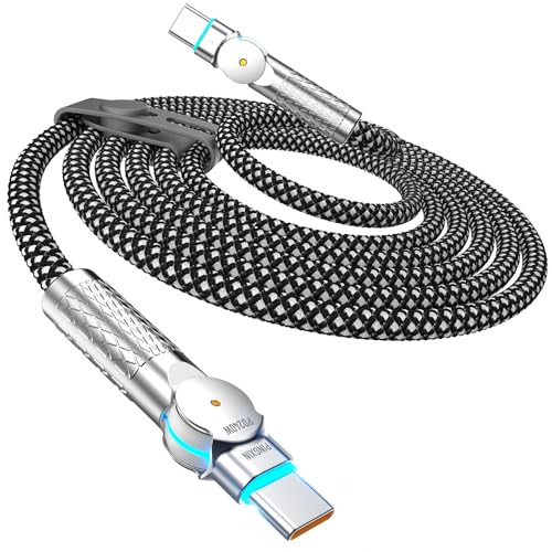 USB C to USB C Cable 10FT 240W, 180°Rotating USB C Cable Braided Type C Charger Cable Fast Charge for iPhone 16/16Pro/16Plus/16ProMax,MacBook Air,iPad Pro,Pixel,Samsung Galaxy S23/S24 Ultra-Black – Enhanced Compatibility and Speed