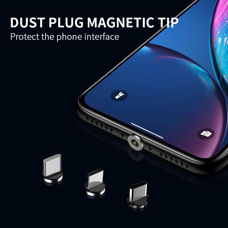 Ultimate 4-Pack Magnetic Charging Cable Set – 3-in-1 Versatility with 360° Connectivity, LED Indicator, and Durable Nylon Braiding for Fast Charging of i-Products & Android Devices – Perfect Lengths (6.6 ft x2, 3.3 ft x2) for Home, Office, and Travel Use