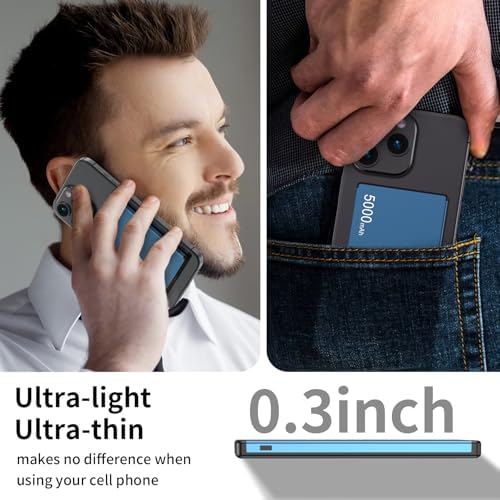 Magnetic Wireless Power Bank – 5000 m Ah Portable Charger with 20 W USB-C PD Fast Charging for i Phone 11-16 Pro/Max/Plus – Ultimate On-the-Go Charging Solution with Enhanced Magnetic Attachment and Seamless Compatibility