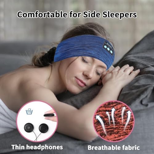 Revolutionary Bluetooth Sleep Headband for Side Sleepers – Ultra-Comfortable Wireless Headphones with Adjustable Fit for Podcast Lovers and Active Lifestyles, Perfect for Restful Nights and Soothing Sounds