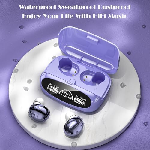 Revolutionary Wireless Purple Sport Earbuds with Built-in Mic | High-Fidelity TWS Noise Cancellation In-Ear Headset | Ergonomically Designed for Ultimate Comfort and Hands-Free Calling | Perfect for Active Lifestyles and Everyday Use | Compatible with All Devices for Effortless Listening Experience
