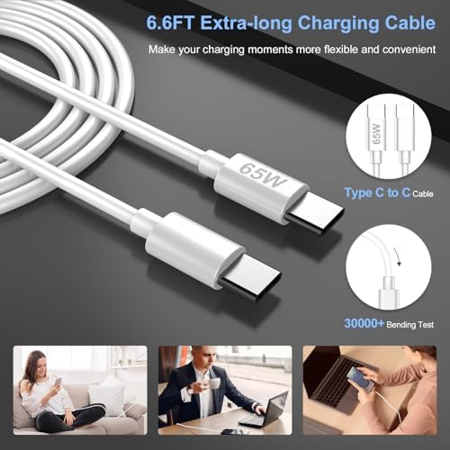 45 W Ga N USB-C Fast Charger Duo for Google Pixel – Compact Charging Solution with Dual 6.6 FT C to C Cables – Rapid Power Boost for Pixel 9 Pro, 8, 7, 6 – Enhanced Safety Features for Reliable Use