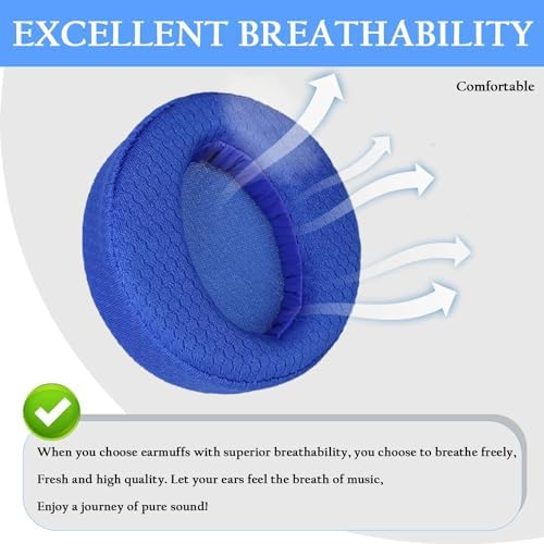 Transform Your Sony Headphones with Premium Sweatproof Earpads – Quick Fit Replacement Cushions Featuring Breathable Mesh & Advanced Isolation Foam for Ultimate Comfort and Sound Quality in Gaming & Music (Stylish Blue)
