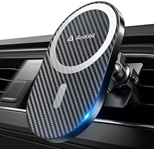 andobil 2025 Mag Safe Car Mount: Advanced Magnetic Holder for Large Smartphones – Effortless 360° Rotation for i Phone 16/15/14 Pro Max & Samsung S25/S24 (Sleek Grey) – Exceptional Stability & Instant Access for Safer Driving Experiences