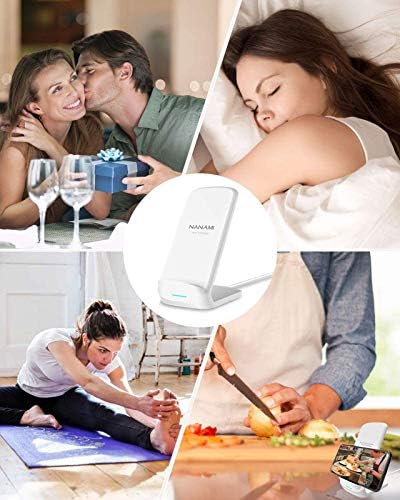 NANAMI Qi-Certified Fast Wireless Charging Stand – Ultimate Compatibility for Samsung Galaxy S25/S24/S23/S22/S21/S20 & i Phone 16/16 Pro/16 Pro Max/15/14/13 – Sleek Design, Rapid Power Delivery, and Adjustable Viewing Angles for a Seamless Charging Experience