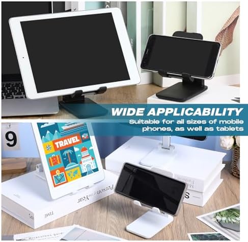 24 Pcs Cell Phone Stand Desk Table Adjustable Angle Height Phone Stand Foldable Portable Mobile Holder Silicone Pad Smartphone Tablet Holder Bulk for Office Travel Filming Photography – Enhanced Compatibility and Speed