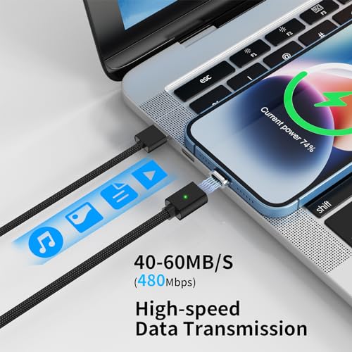 Revolutionize Your Charging Experience with the 3-in-1 Magnetic Charging Cable Set – Fast 3 A Power Delivery, Nylon Braided Durability, and LED Indicator (3 Pack: 3.3 ft, 6.6 ft, 6.6 ft) for USB-C and Micro-USB Devices – Versatile Connectivity and Effortless Use