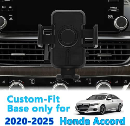 WAAPAK Honda Accord Smartphone Mount 2018-2025 – Premium Non-Slip Cradle for Secure Navigation and Hands-Free Use, Easy Installation with 360-Degree Rotation for Thick Case Compatibility – Elevate Your Driving Experience with Sleek Auto Interior Decor