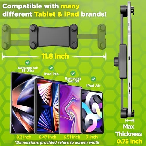 Heavy-Duty Tablet Holder for Trucks – Super Suction Cup Mount with 16.7-Inch Adjustable Arm for i Pad & Tablet Dashboard, Windshield, and Window Use – Secure Hands-Free Solution for Semi-Truck Drivers – Enhanced Stability and Compatibility for All Devices