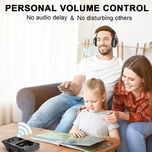 Experience Superior Sound with Our Senior-Friendly Wireless Over-Ear Headphones – Effortless Clarity and Comfort for TV Enthusiasts, Featuring User-Friendly Volume Controls, Instant Plug-and-Play Setup, and a Convenient Charging Dock for Endless Enjoyment