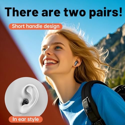 Khaki Bluetooth Earbuds – Ultra-Compact Noise Cancelling Headphones for Unmatched Comfort in Sleep, Sports & Work – Dual Pair Functionality with Invisible Design for Discreet All-Day Wear – Long Battery Life & Instant Bluetooth Connectivity for Seamless Audio Experience
