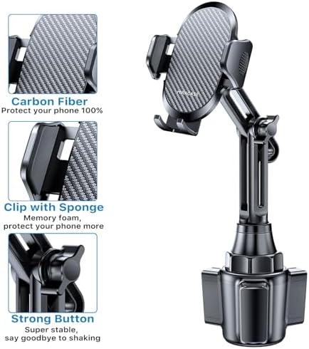 Elevate Your Driving Experience with the Miracase 2025 Universal Rotatable Cup Phone Holder – Adjustable Neck Car Mount Compatible with i Phone, Samsung, Google Smartphones – Sturdy Design for Safe Navigation Access and Hands-Free Calls