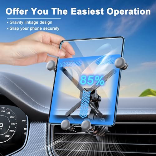 Z Fold 5 Gravity Car Mount – Versatile Dual-Form Phone Holder for Samsung Galaxy Fold Series, Google Pixel, and i Phone 16 with Thick Case Compatibility – Enhanced Stability for Safe Navigation and Hands-Free Convenience