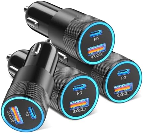 38 W Dual USB-C Car Charger | Fast Charging Multi-Port Adapter | Boxeroo 3-Pack Cigarette Lighter Charger for i Phone 16/15/14/13/12 Pro & Samsung | PD/QC 3.0 Technology for Rapid Power Delivery | Compact, Durable, and Versatile Charging Solution for Road Trips & Daily Commutes | Stay Powered On-the-Go with Enhanced Compatibility and Safety Features